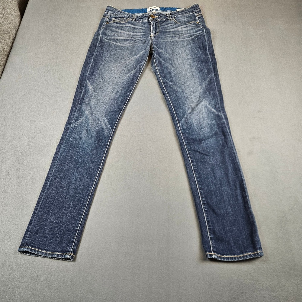 Paige Jimmy Jimmy Skinny Jeans Womens Blue Distressed Stretch Denim USA Made